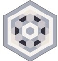 BALDOSA HIDRAULICA 20X23X1,5 HEXAGONAL MODELO 633 - DMS